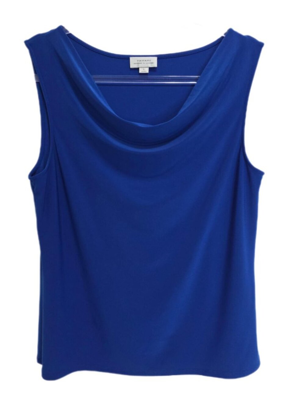 1443 Tahari Dressy Cowl Neck Sleeveless Pullover Top Sz.L Womens
